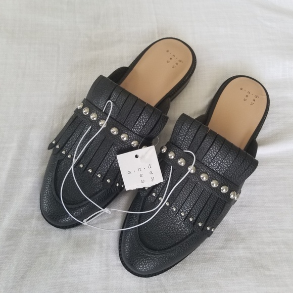a new day Shoes - NWT A New Day Black Studded Karoline Leather Mules